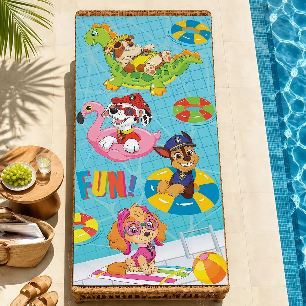 Serviette de plage douce pour enfants, motif dessin animé p-PAW p-Patrol, pour piscine, voyage, bain