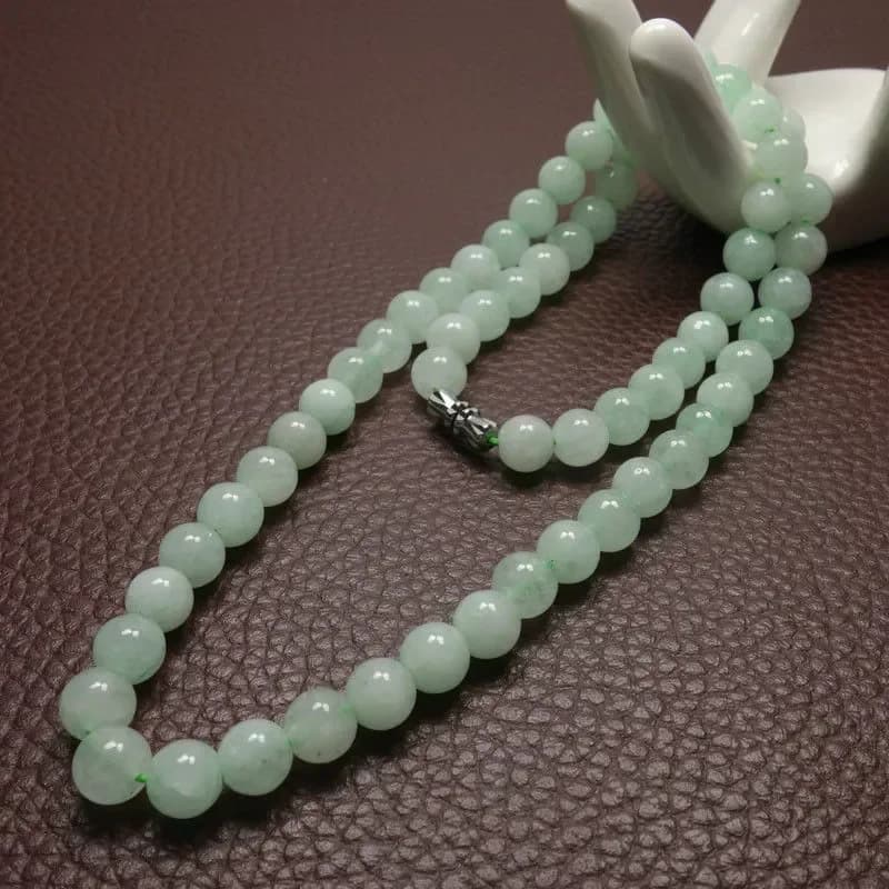 Collier de perles d'émeraude verte pour hommes et femmes, amulette de jadéite, bijoux diversifiés, c