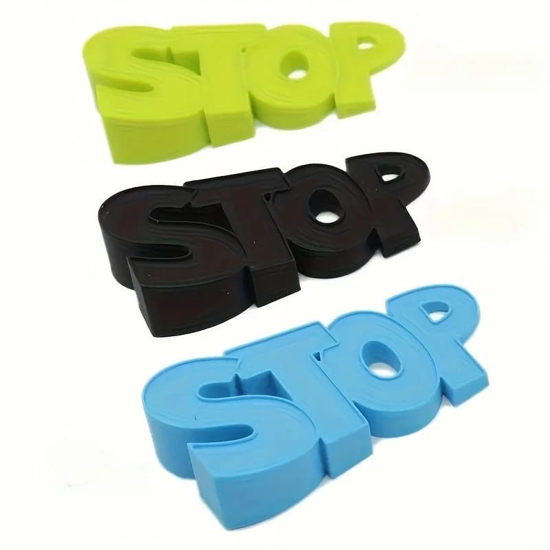 1PC Butoir de porte en silicone, butoir de sécurité avec lettres anglaises STOP, cadeau créatif
