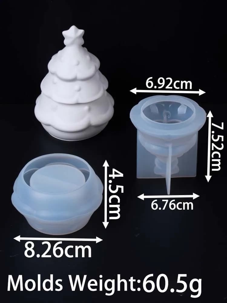 Moule de pot de bougie d'arbre de noël, père noël, bricolage, ornement de noël fait à la main, plâtr