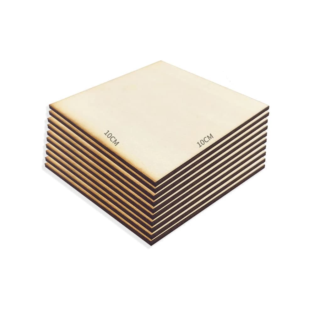 20 planches de bois de 10 cm, copeaux de bois ronds et carrés, matériel de bricolage en bois pour la