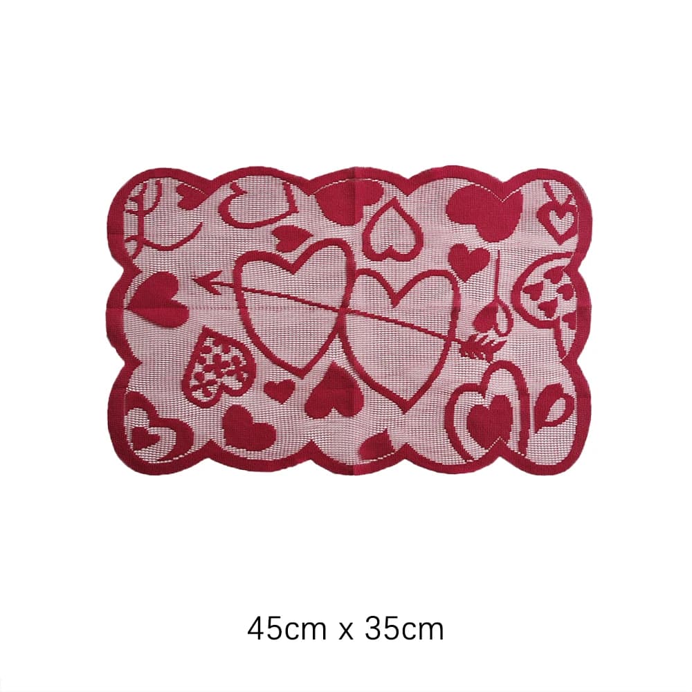 Chemin de Table en Dentelle Ajourée avec Cœur d'Amour, Napperons, Fournitures de Décorations pour Ma