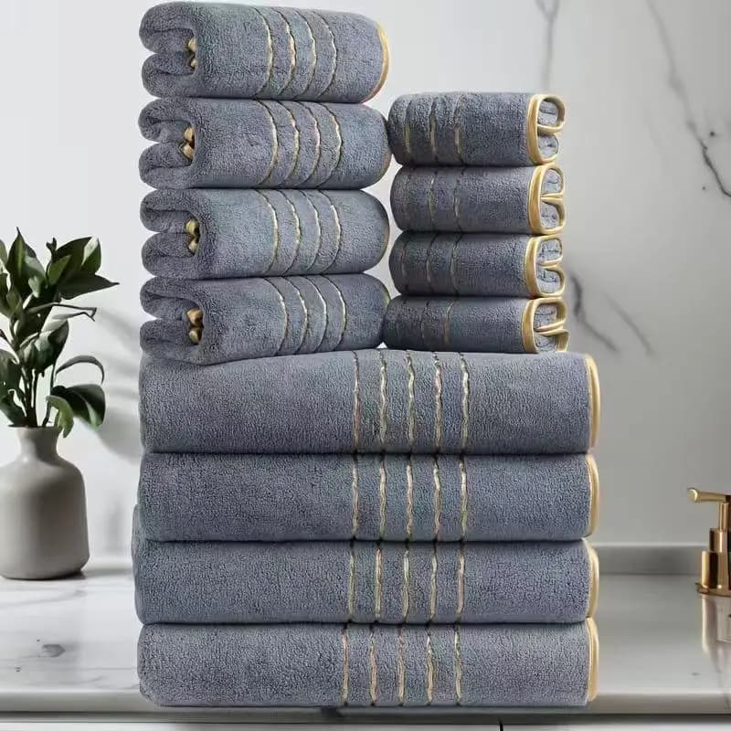 Ensemble de 3 serviettes de bain en corail ultra-douces, séchage rapide, serviettes de spa de luxe, 