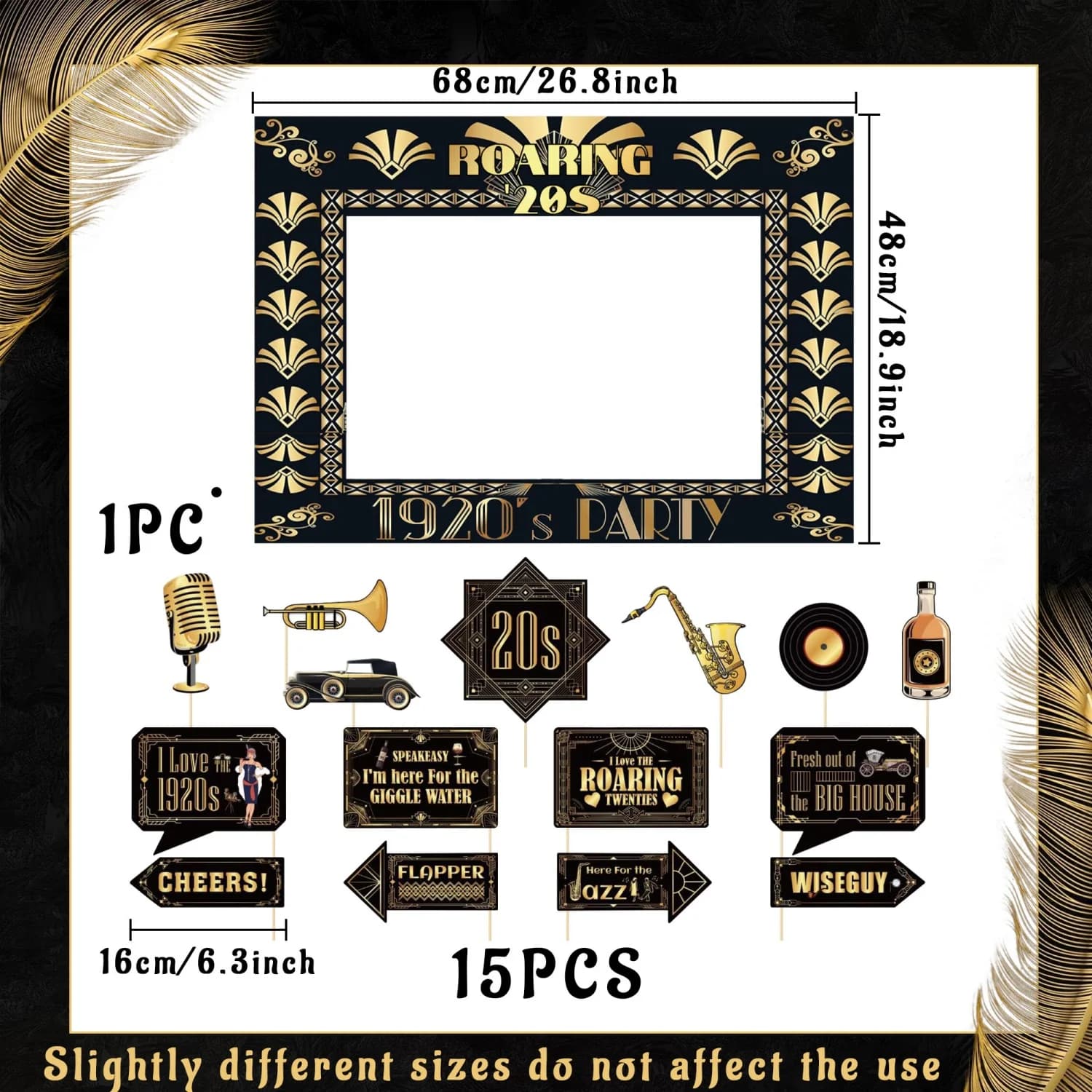 LaVenty Roaring 20s Photo Booth Props 1920s Photo Booth PropsGatsby Party Props Roaring 20s Party De