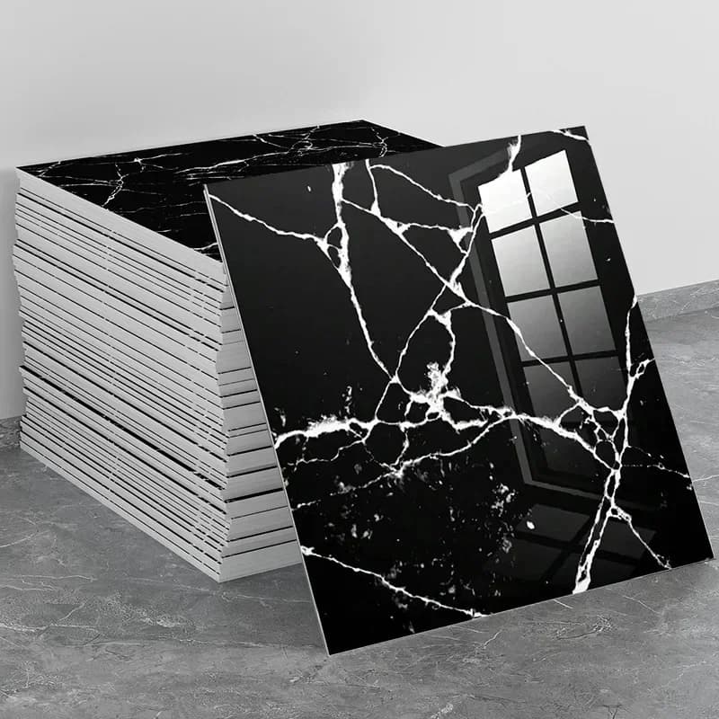 Autocollants de carrelage de sol à décoller et à coller, carreaux de vinyle imperméables en marbre p