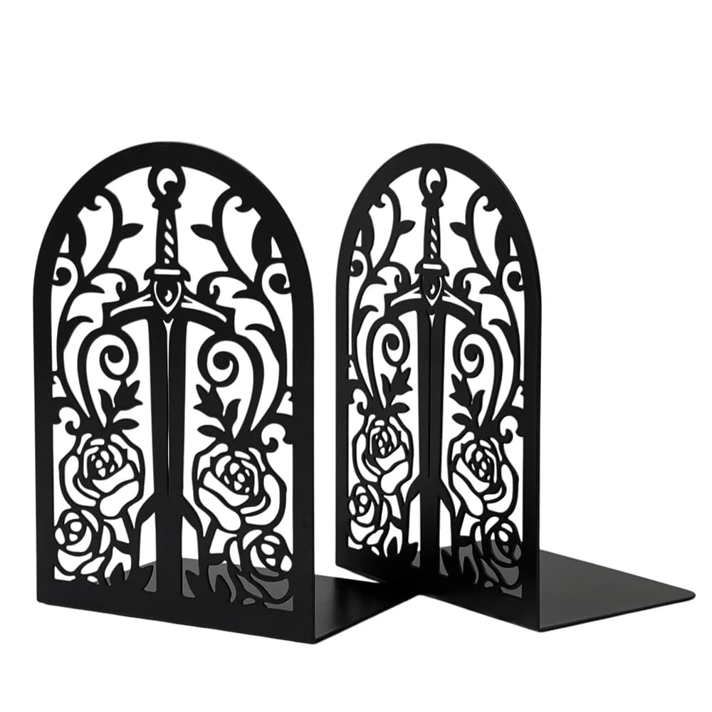Support à livres en forme de rose noir, tendance, cool et romantique - une décoration rêveuse pour l