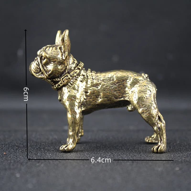 Statue de bouledogue en laiton, décoration de maison, ornement de bureau, figurine de chien de comba