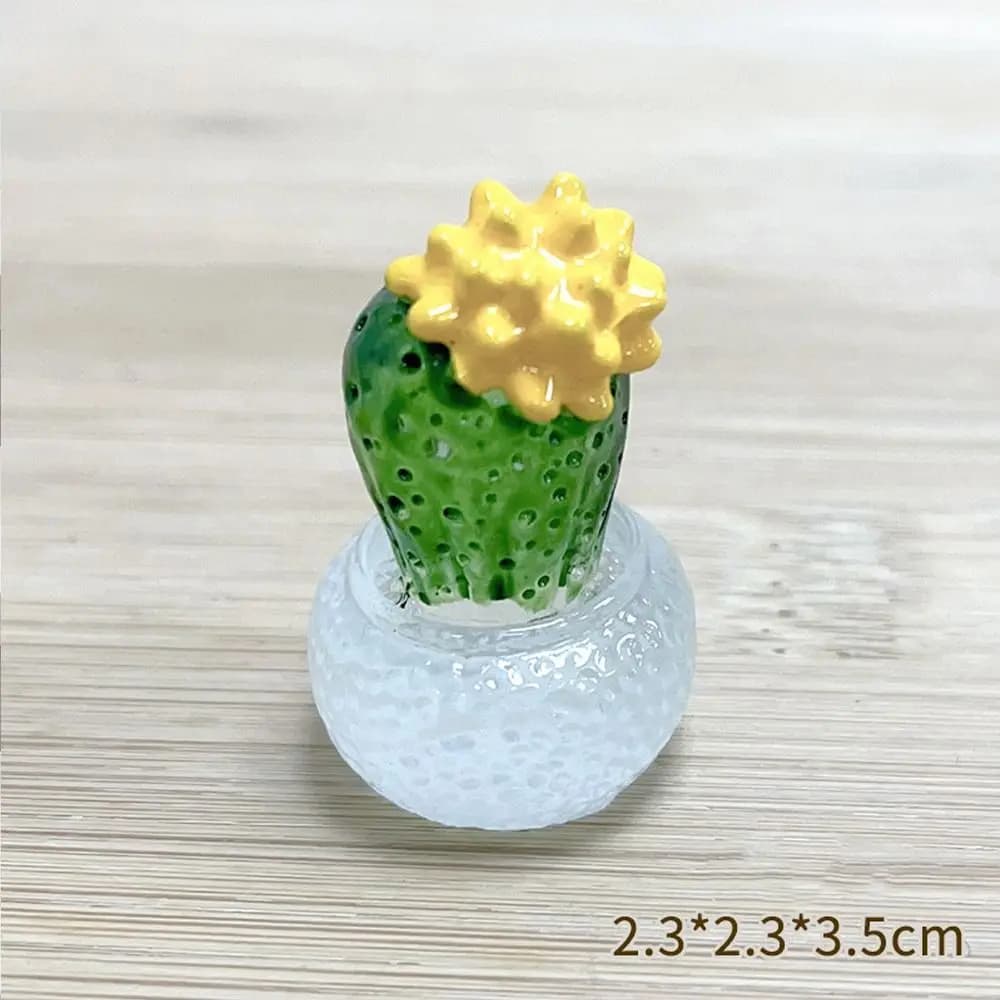 Décoration de Cactus en Résine Transparente, Figurines Miniatures de Cactus Artificiels Réalistes, A