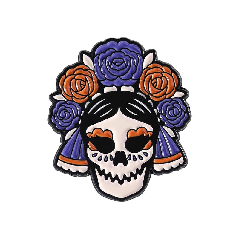 Broches en émail Catrina, squelette du jour des morts, broches De Festival mexicain, Badge à revers,