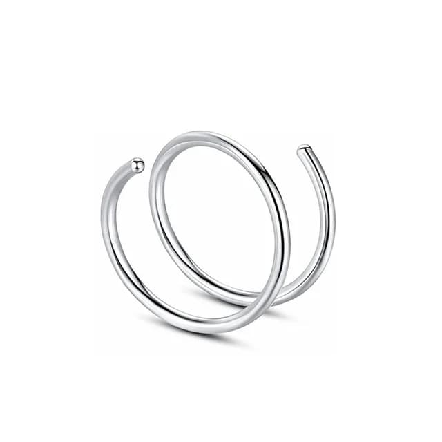 1cs acier inoxydable Double nez anneau spirale nez Septum Piercing Cartilage cerceau boucles d'oreil