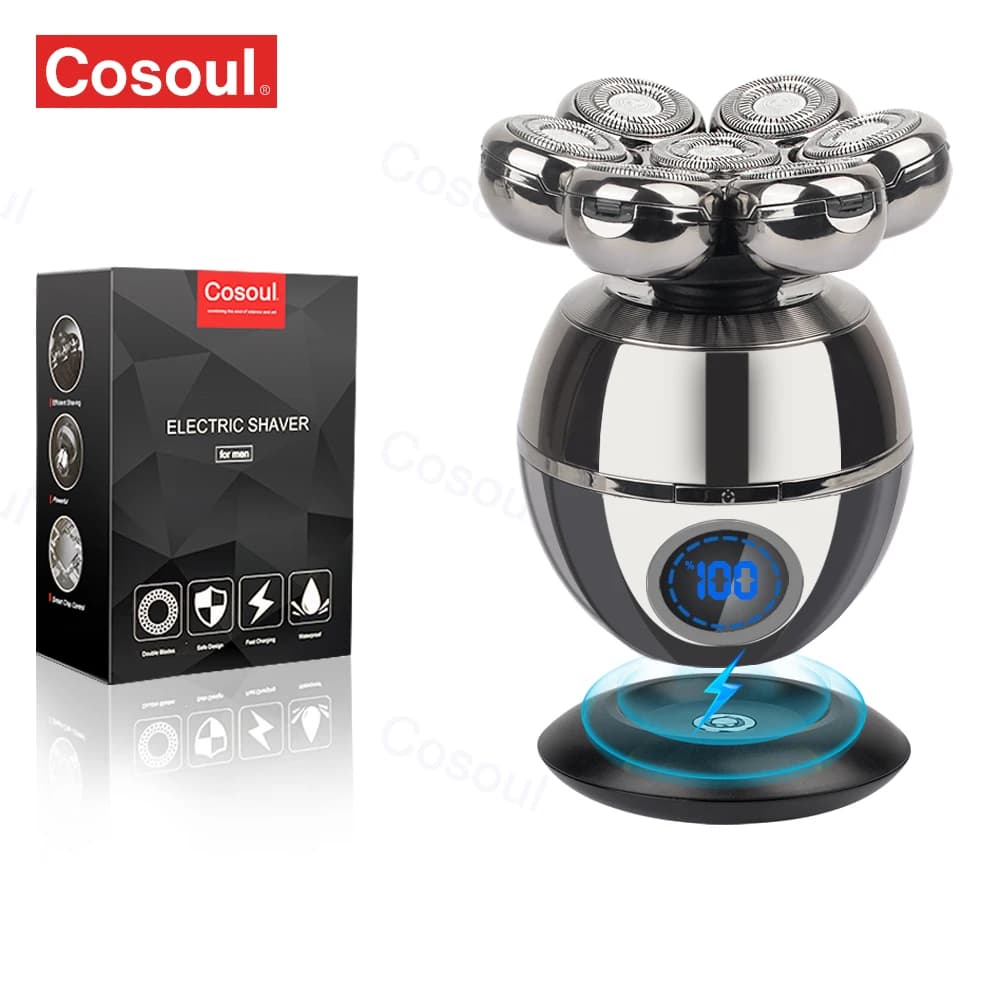 Rasoir pour homme Rasoir électrique 5 en 1 Rasoir à tête chauve Tondeuse à cheveux pour homme chauve
