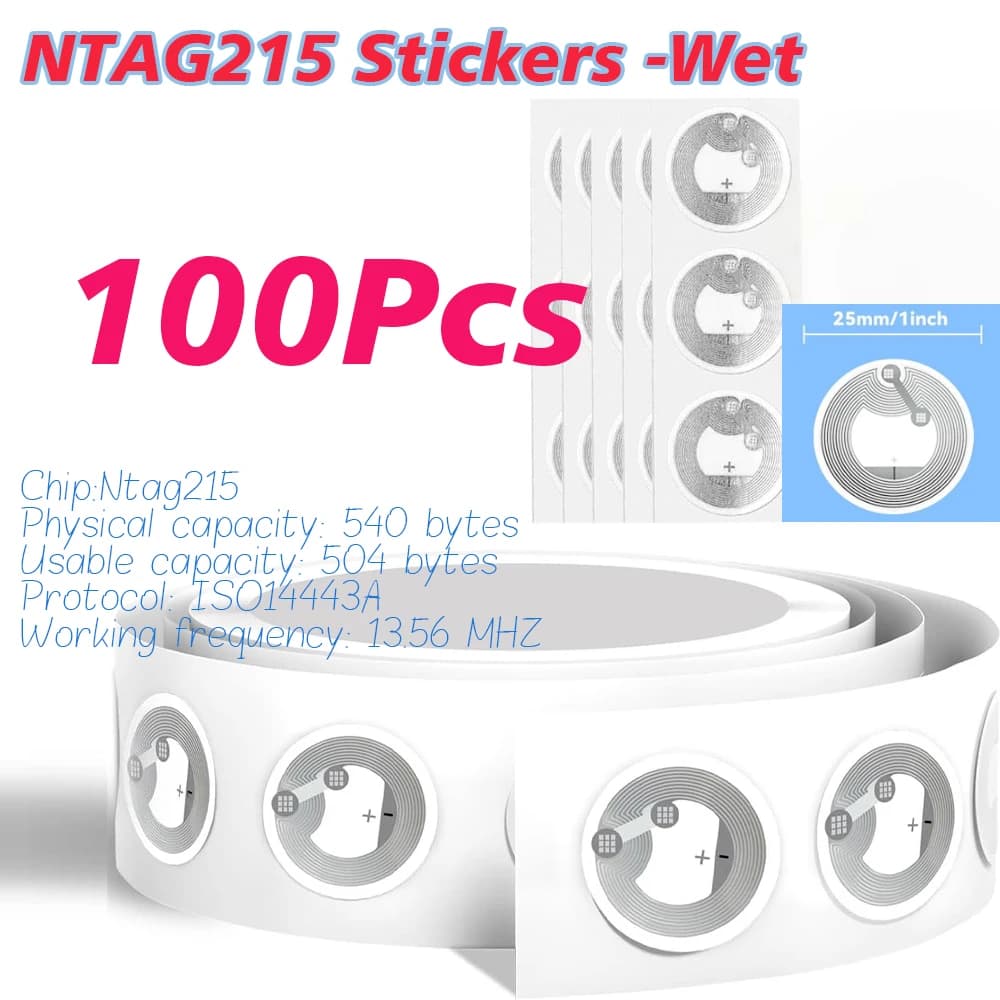 100/200 pièces NTAG215 NFC étiquettes humides autocollants revue NFC autocollant augmenter modifiabl