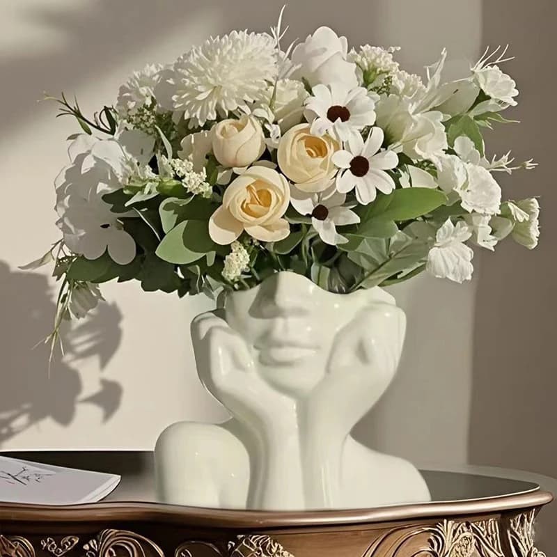 Vase en vinyle de Style nordique Ins, jardinière de fleurs artistiques façonnant la fille, décoratio
