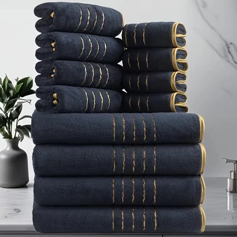 Ensemble de 3 serviettes de bain en corail ultra-douces, séchage rapide, serviettes de spa de luxe, 