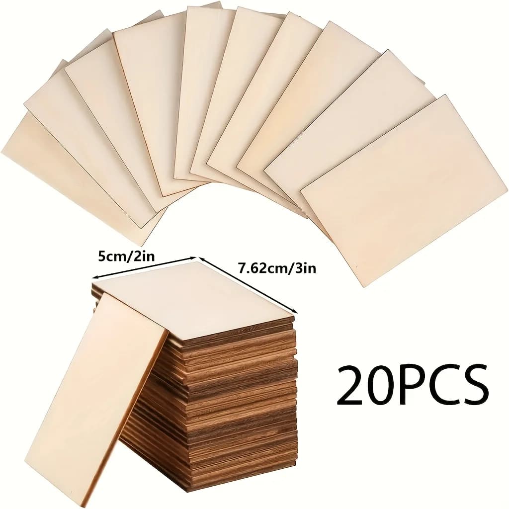 50/20 pièces 5x7.6cm 2x3 pouces copeaux de bois rectangulaire blanc coin pointu copeaux de bois pour