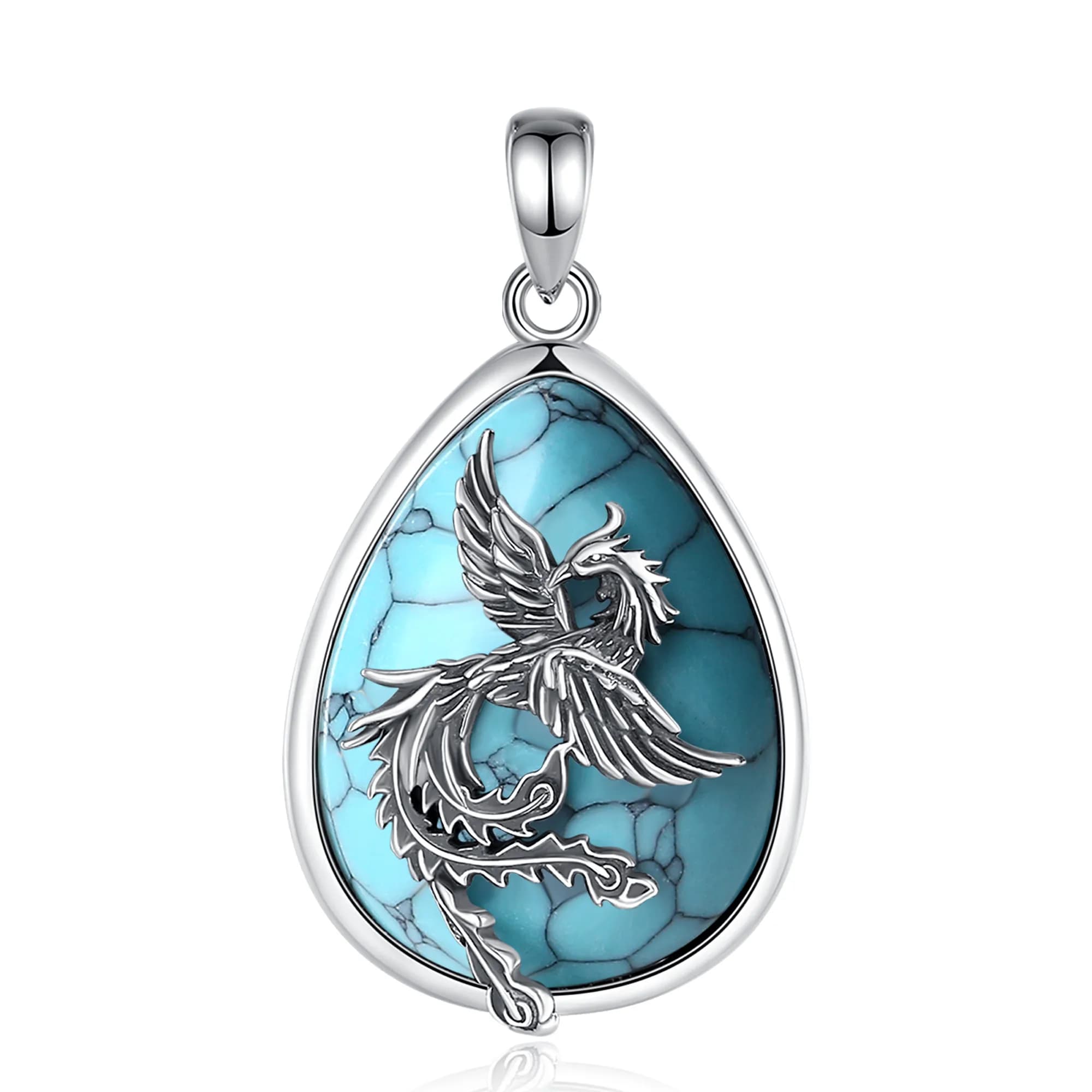 Eudora-Pendentif Phoenix en Argent Sterling 925 pour Homme et Femme, Pendentif Vintage Turquoise, Ca