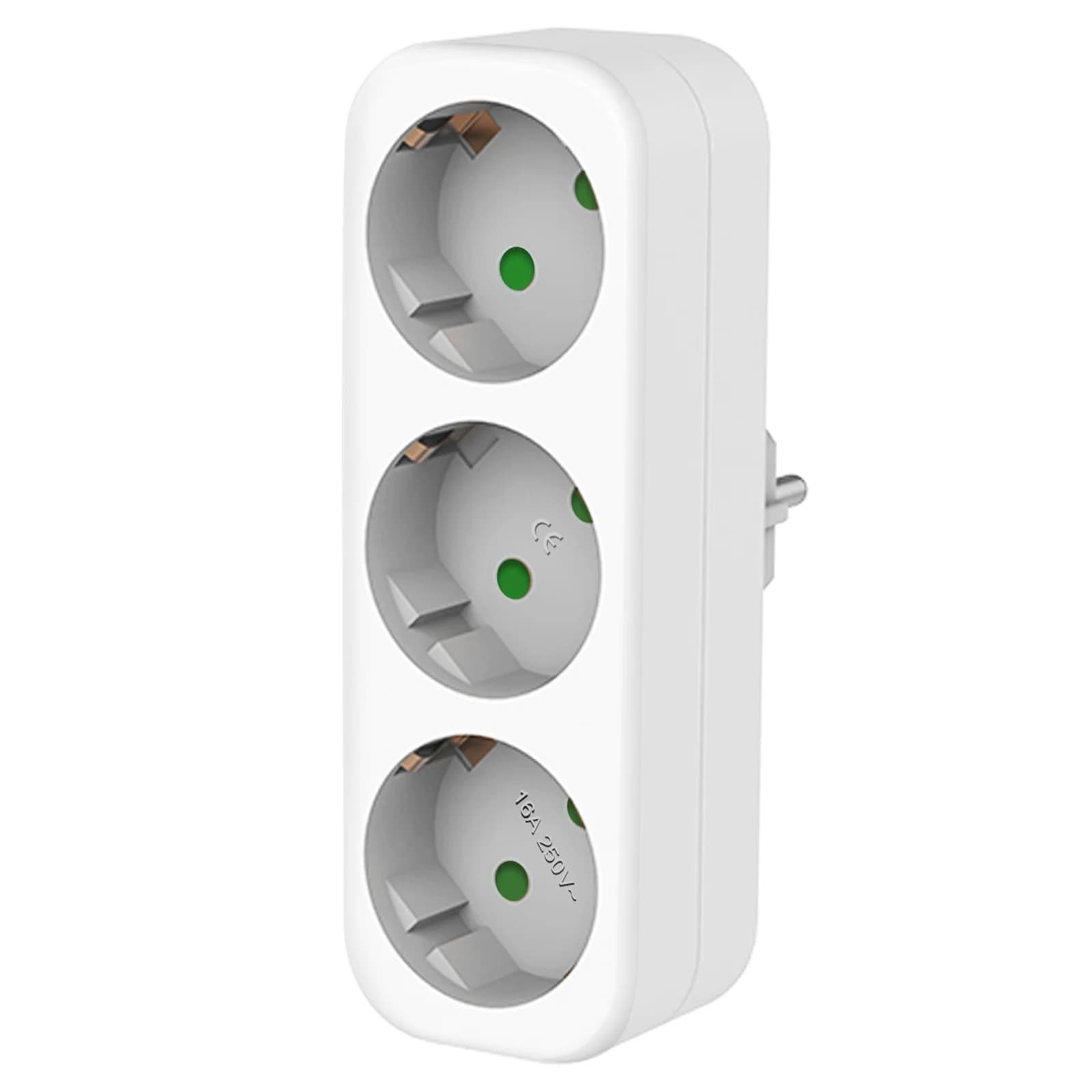 Prise électrique européenne 3 sorties, adaptateur standard européen, multiprise d'extension, prise 2