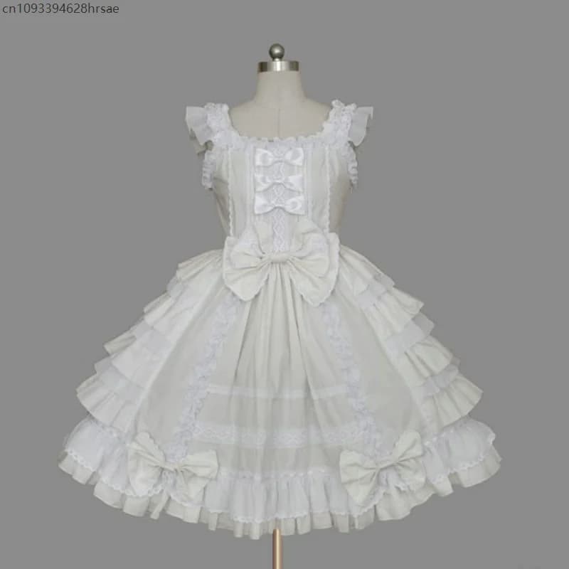 Robe princesse Lolita ange, Vintage, gothique, nœud en dentelle, volants, Patchwork, Kawaii, robe de