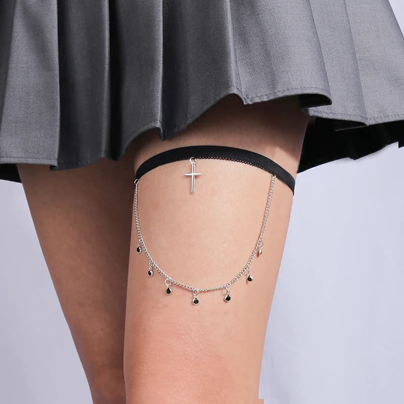 Aihua bohême multicouche gland perles chaînes de jambe pour les femmes élastique cuisse chaîne sur j
