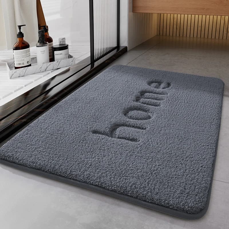 Tapis antidérapant en flanelle pour salle de bain, tapis simple pour porte de douche, tapis épais ab