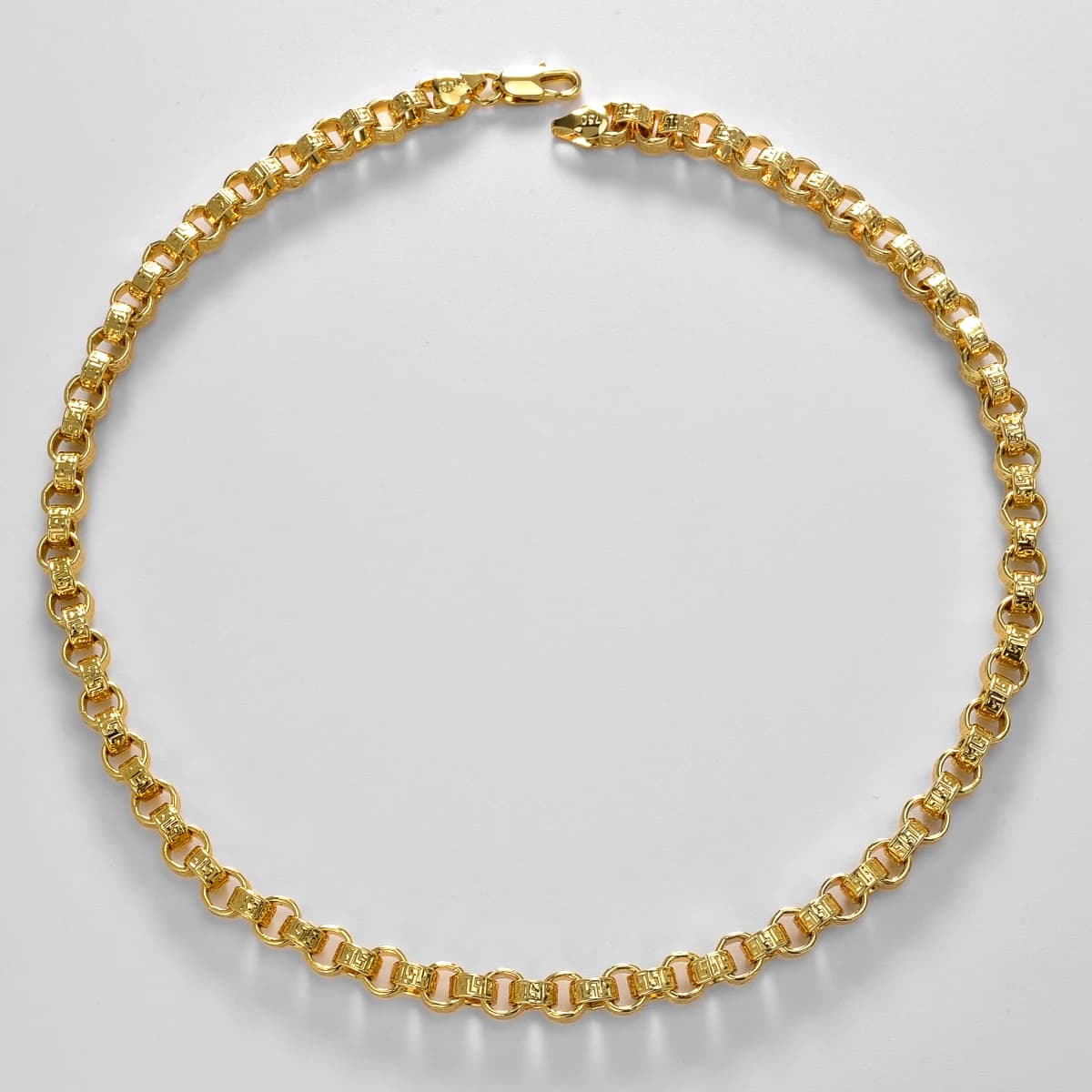 Collier plaqué or 18 carats italie 750, chaîne circulaire vide, mode Hip-hop, fête quotidienne, vête