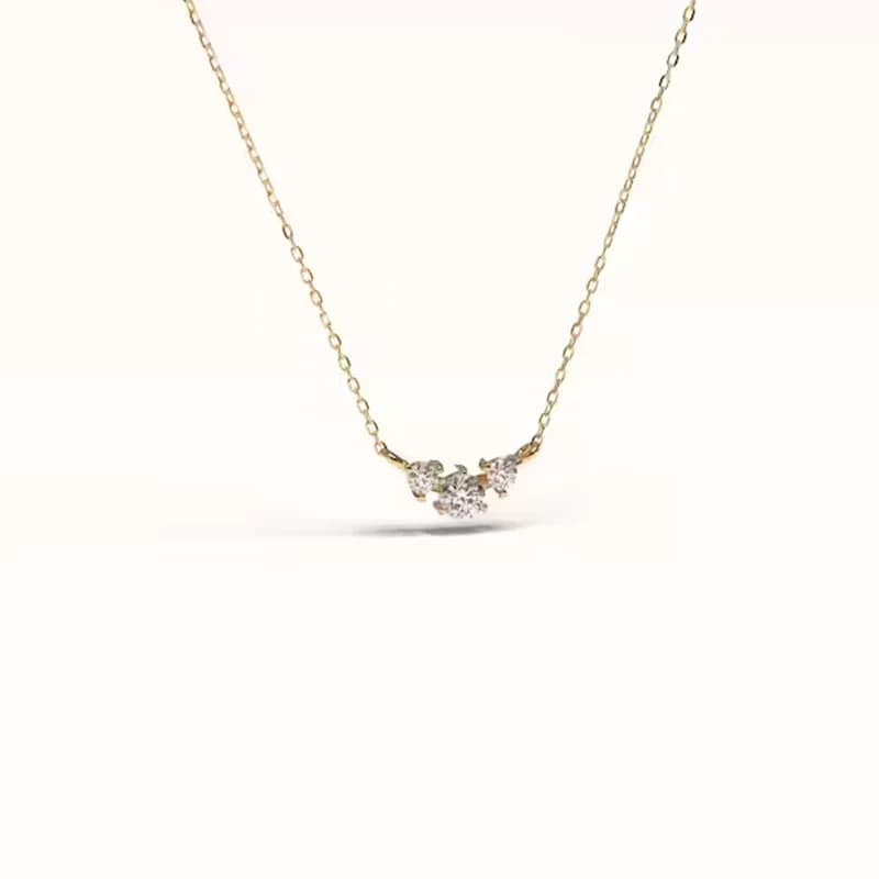 Lnngy-Collier pendentif Moissanite trois pierres en argent 925 pour hommes et femmes, colliers de la