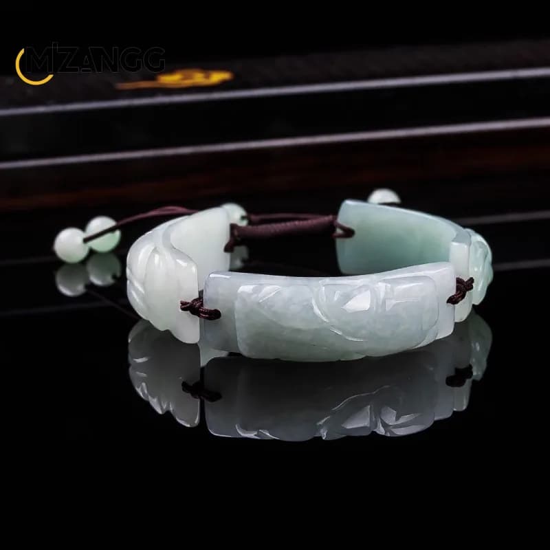 Bracelet Pi Xiu en jadéite de birmanie de qualité A, sculpté, pour hommes et femmes, bijoux en jadéi