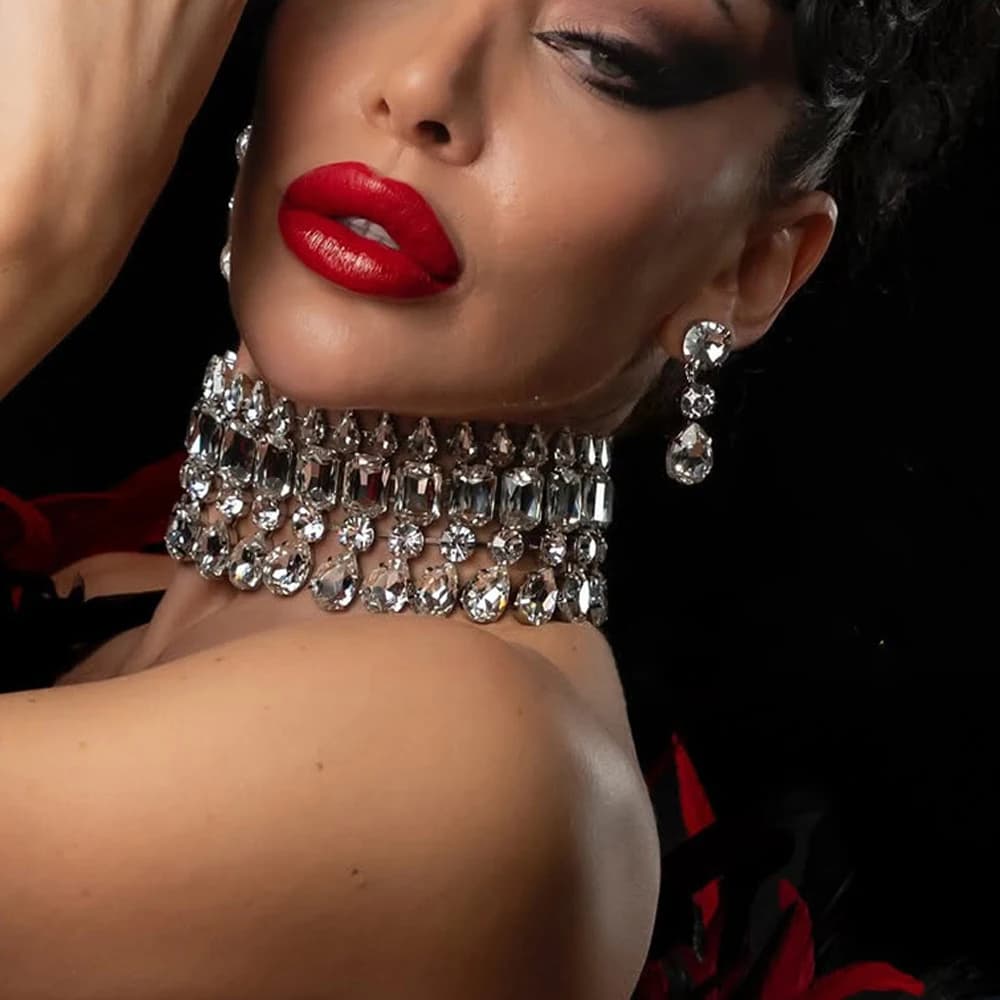 Ensemble de bijoux exagérés pour femmes, tendance, accessoires de mariage de dubaï, Drag Queen, coll