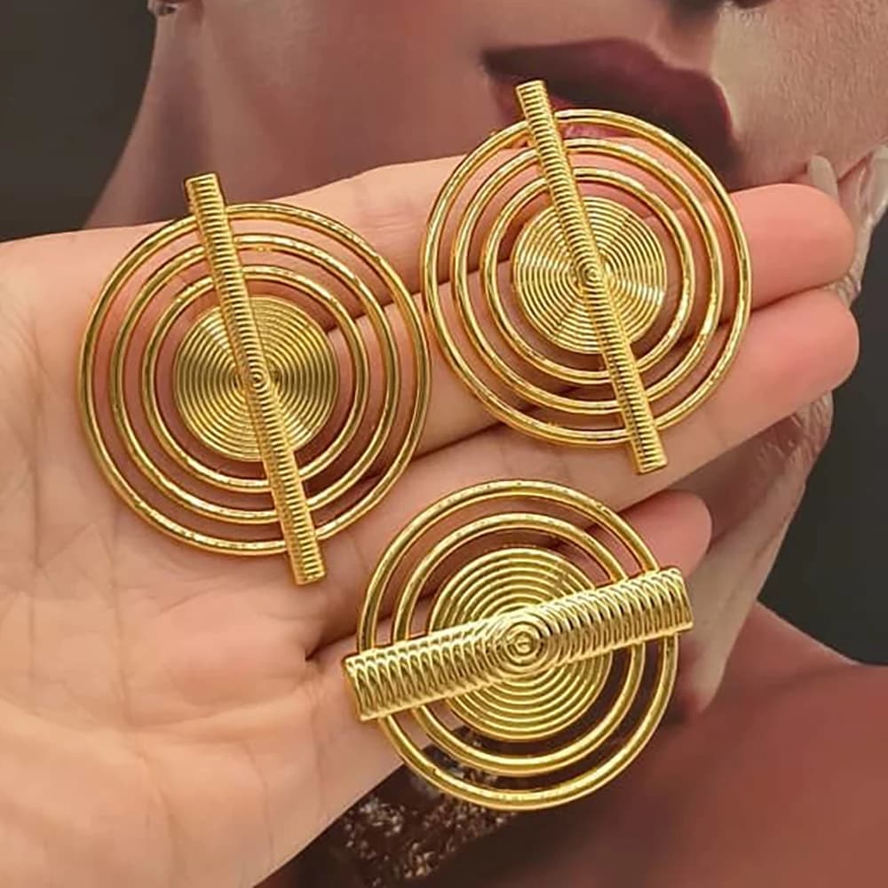 Ensemble de boucles d'oreilles et bagues couleur or, étanches, à clip rond, pour usage quotidien, él