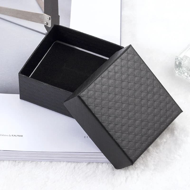 Boîte à bijoux noire 7x7cm, 3 pièces, pour coffrets cadeaux, boîtes à colliers, présentoir de bracel