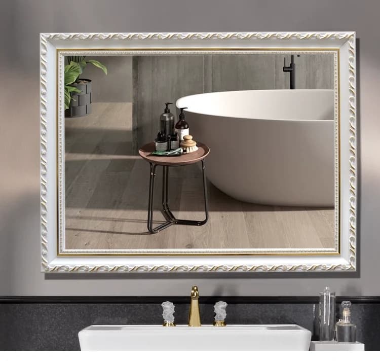 Miroir de salle de bain encadré, maquillage, Dressing, toilettes, miroir mural, miroir de vanité, mi