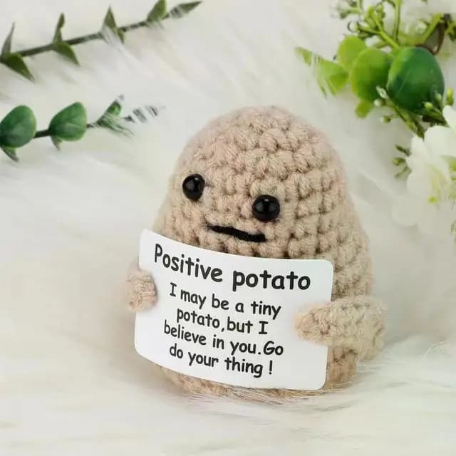 Mini beurre de pomme de terre à énergie positive HDPPocket, laine en peluche faite à la main avec ca