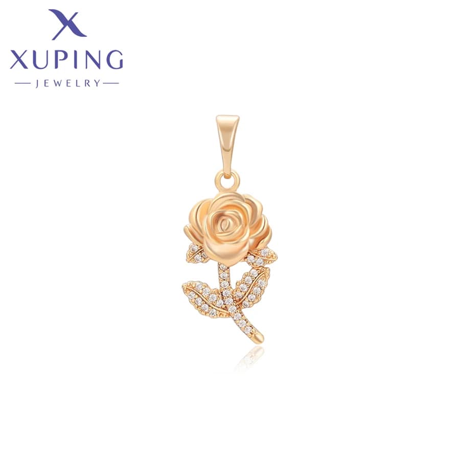 Xuping bijoux nouveau charme Rose fleur pendentif collier de couleur or bijoux femmes filles cadeau