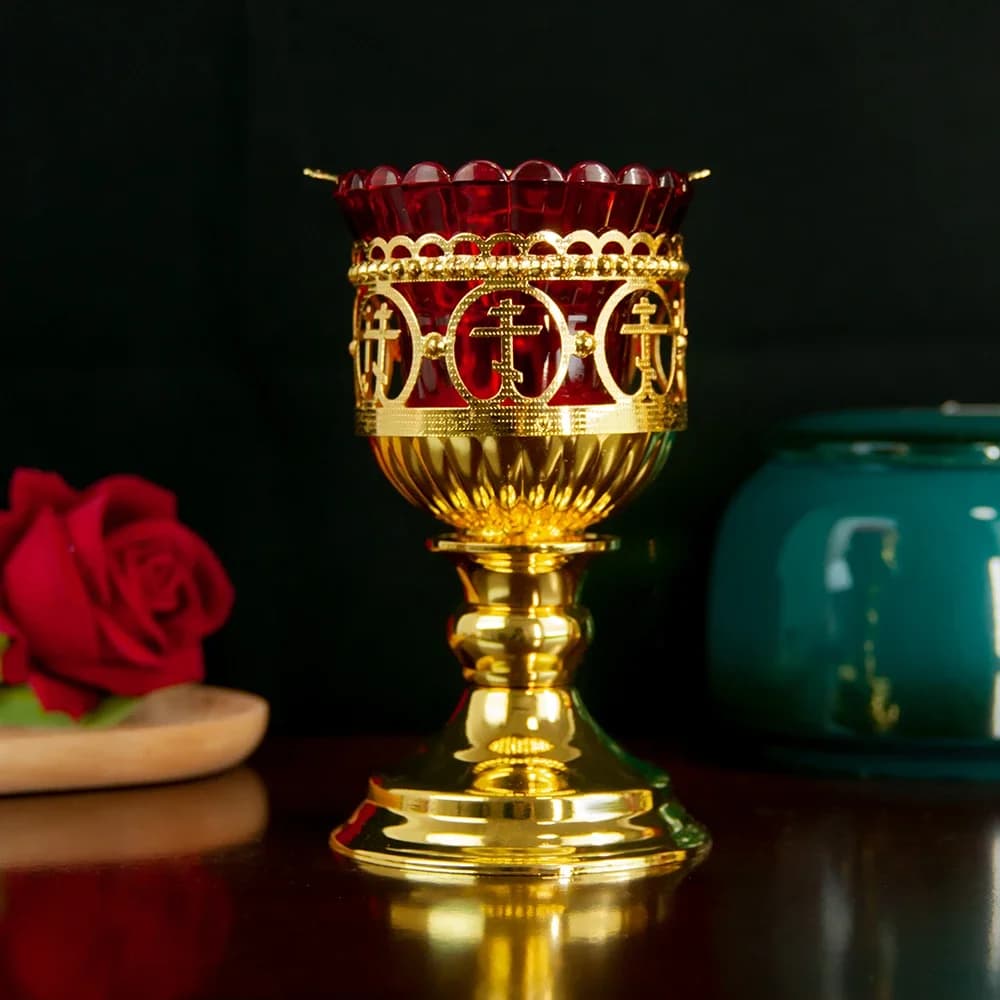 HTISOK Lampe à huile sacrée orthodoxe Fournitures de rituel religieux Chandelier d'église orthodoxe