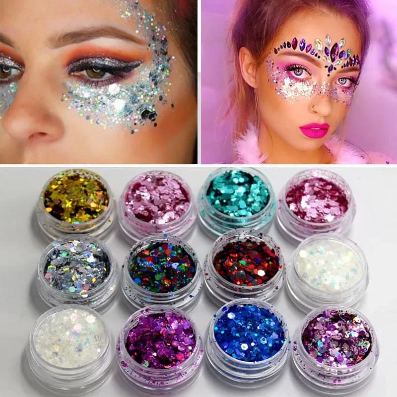Visage bijoux tatouages pour femmes fête maquillage décor diamant strass visage autocollants 3D auto