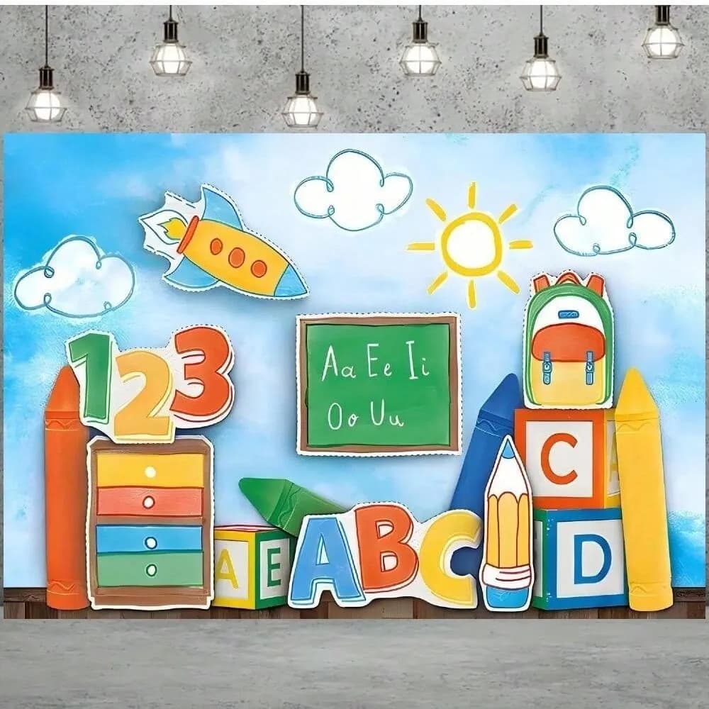 Bannière de bienvenue pour la rentrée scolaire, décor de scène pour la maternelle, fournitures de dé