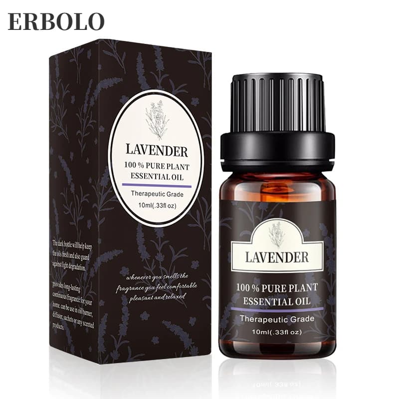 Huiles essentielles d'aromathérapie à l'huile de lavande, 10ml, pour diffuseur, Relaxation, apaisant