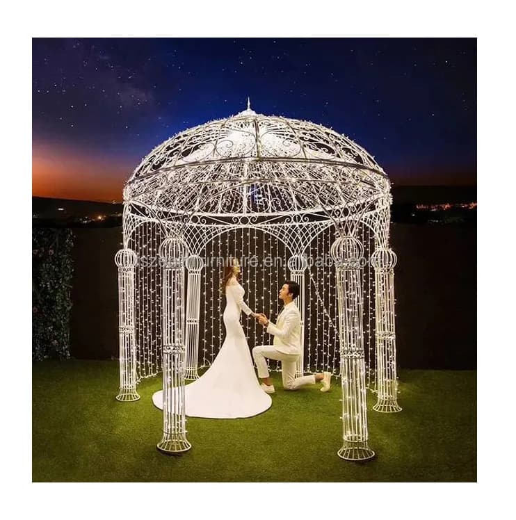 Colonne de décoration de mariage, pavillon de paysage, auvent, arc de mariage, support blanc