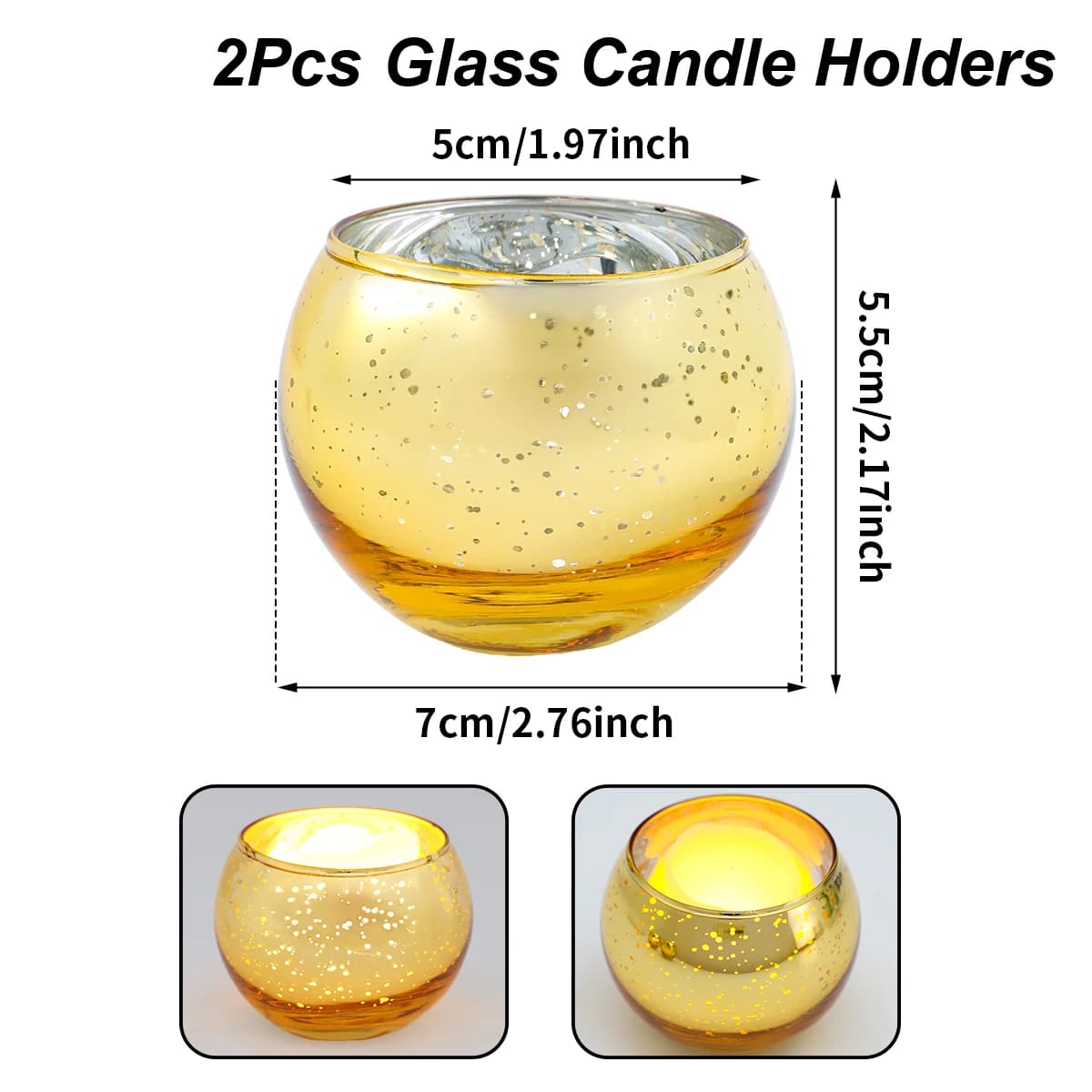 Porte-bougies ronds en verre doré, décoration de fête d'anniversaire, coupelles à bougies pour table
