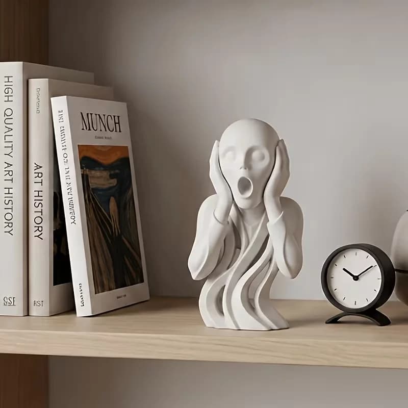 Statuette d'art amusante, sculpture minimaliste pour table ou étagère, buste abstrait, cadeau pour l
