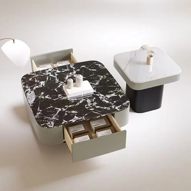 Nouveau Meubles de maison Table d'angle minimaliste avec tiroirs de rangement