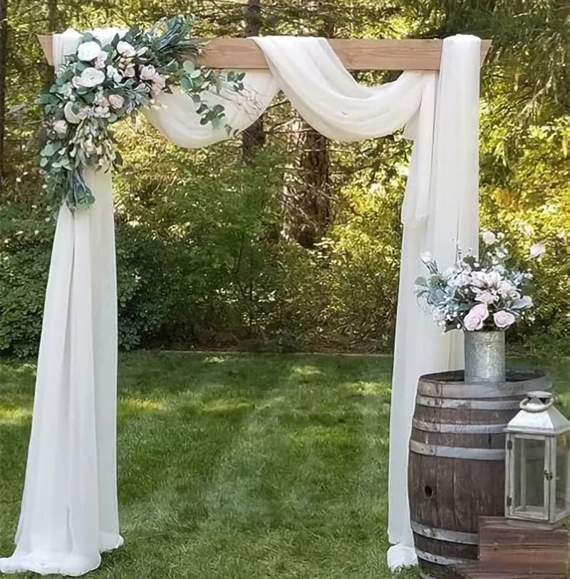 Rideaux décoratifs en arc transparent pour mariage, 6 à 10 mètres, tissu en mousseline de soie, four