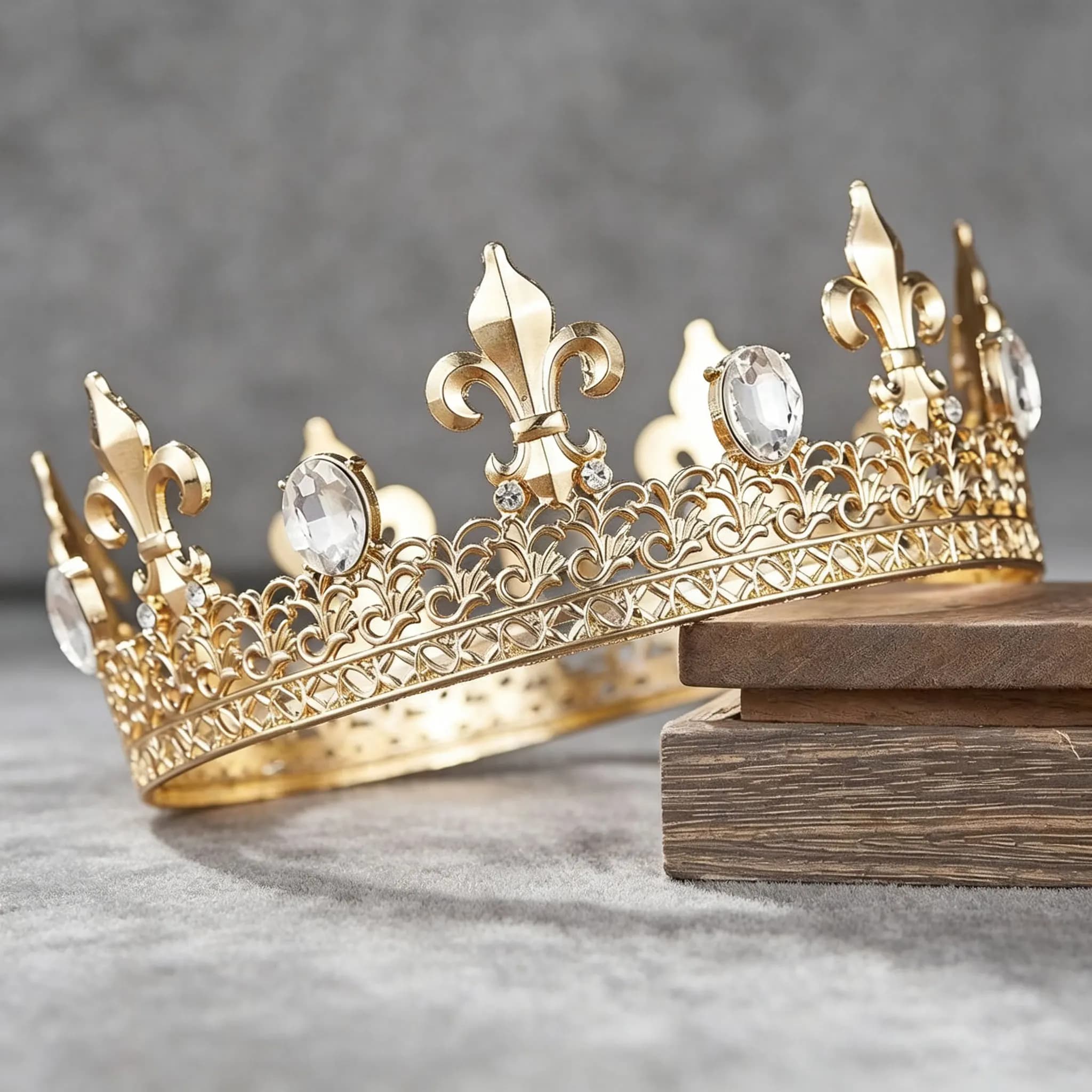 Couronne royale vintage pour homme ornée de lys – Couronne royale en métal de style gothique pour ma