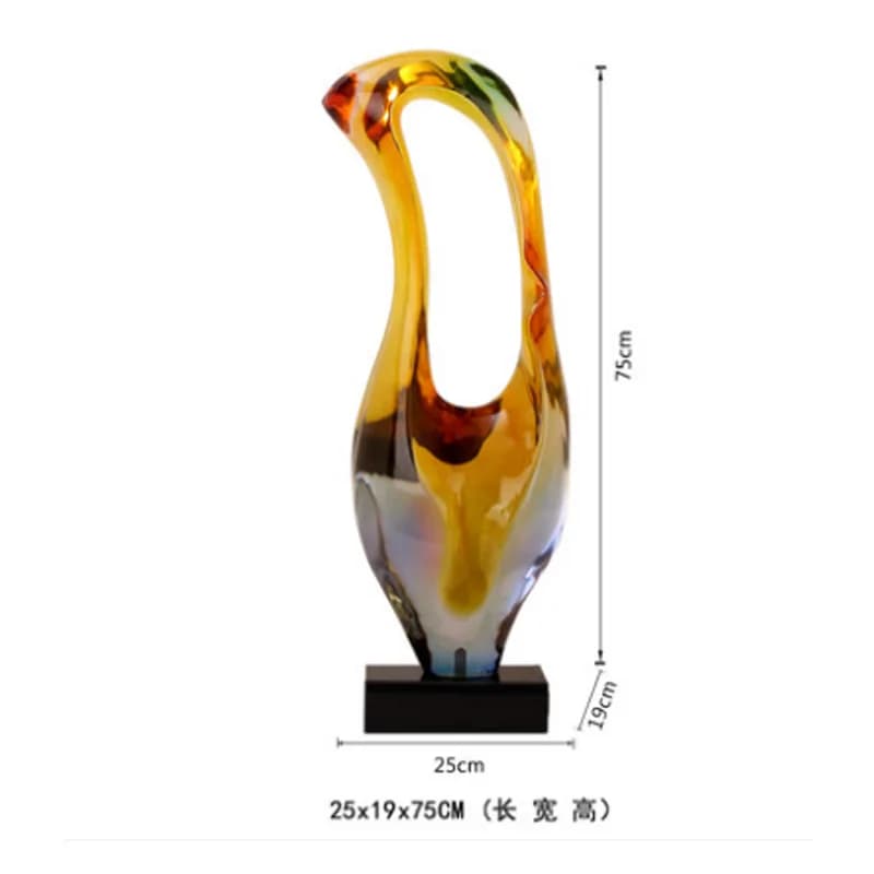 Sculpture en verre imitation abstraite moderne, décorations artisanales pour Club, hôtel, hall, salo