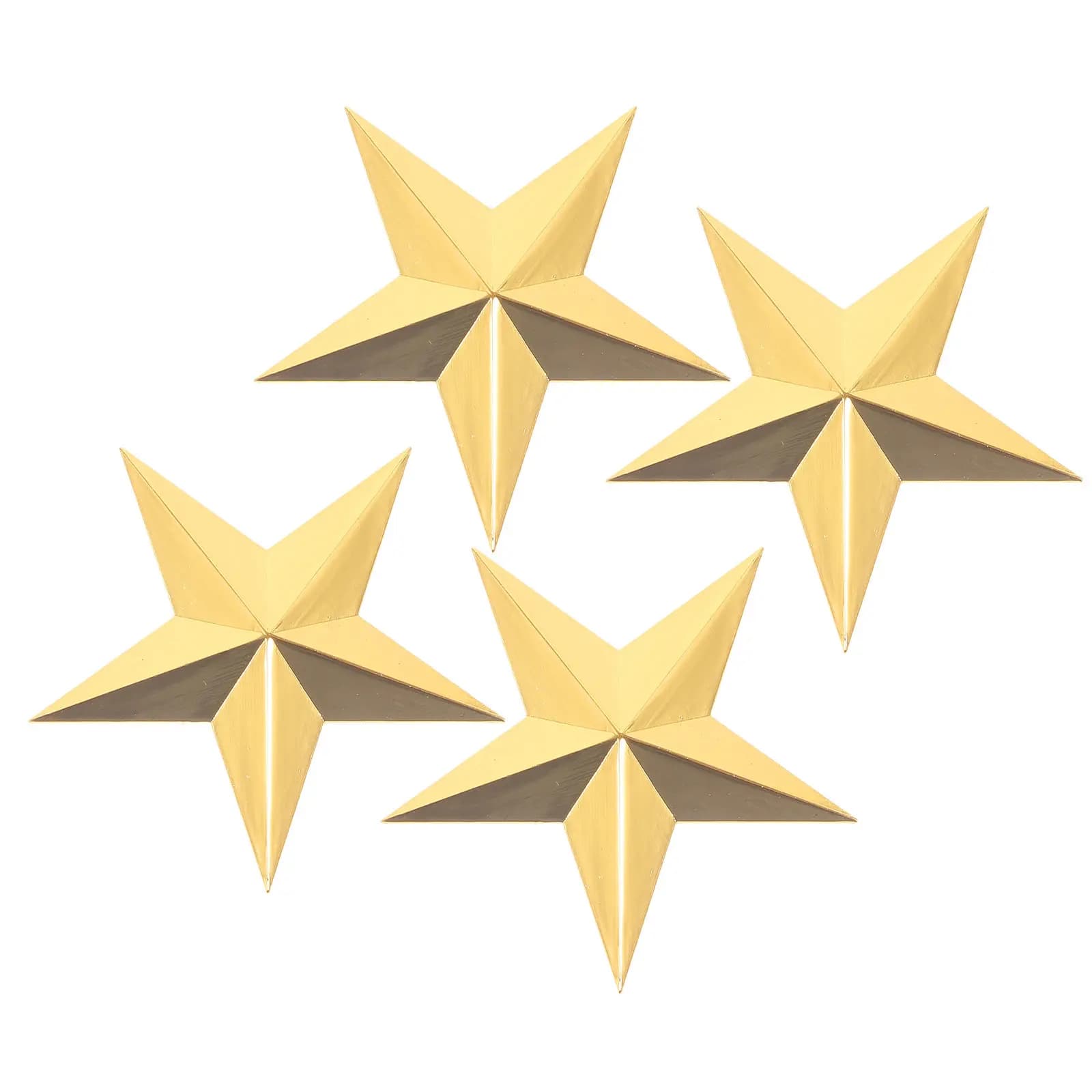 Lot de 4 petites étoiles métalliques décoratives rustiques de 4 cm pour décoration murale, idéales p