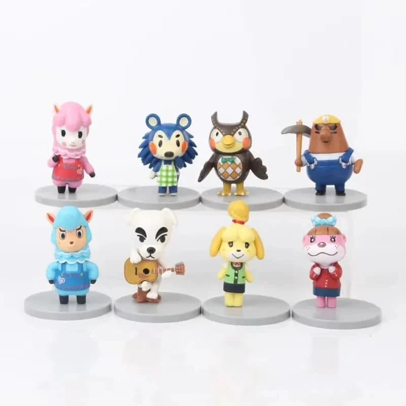 Figurines d'animaux croisement 6-7.5cm, 8 pièces/paquet, périphérie de jeu Isabelle Tom Nook, décora