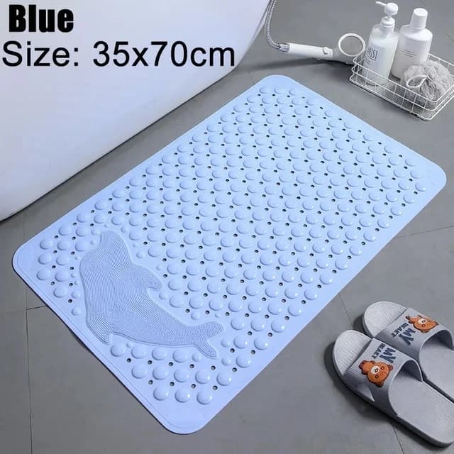 Tapis de Bain Antidérapant en PVC avec Ventouse de 38x69cm, Coussin de Énergie Doux pour Baignoire e