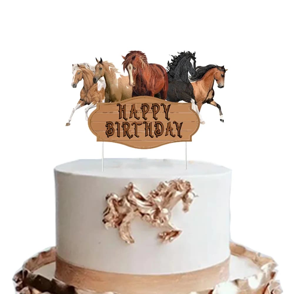Décorations de fête sur le thème du cheval, décorations de gâteaux en forme de cheval, décorations d