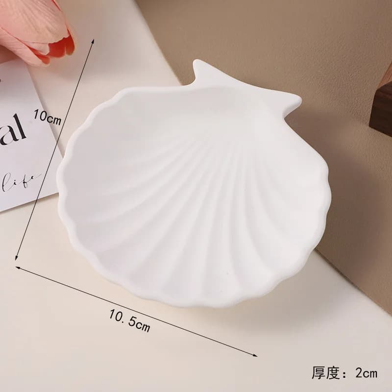 Plateaux décoratifs en plâtre en forme de coquille 3D, porte-bijoux, accessoires de photographie, pl