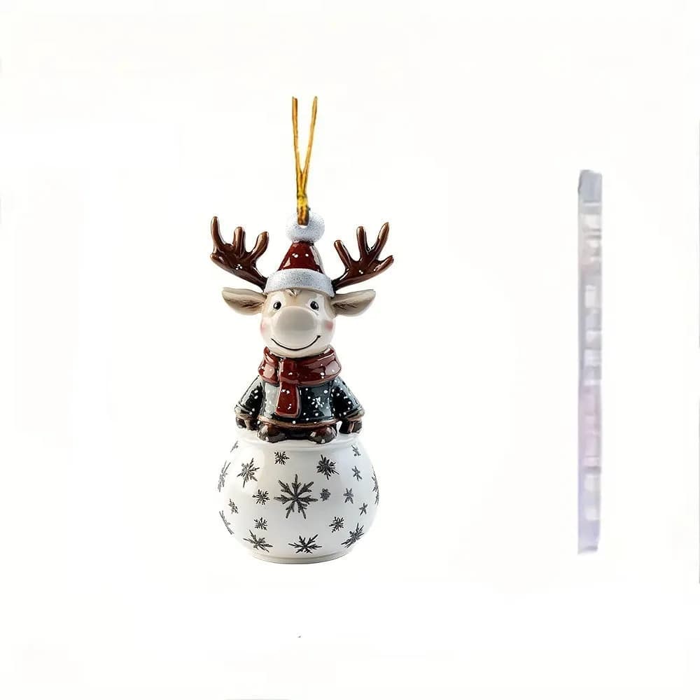 Pendentif d'arbre de noël en avion 2D, père noël/bonhomme de neige/élan, décoration de noël en acryl